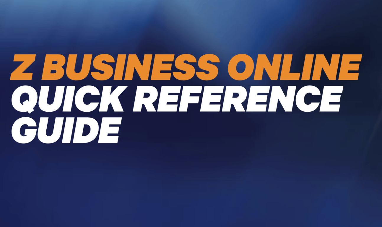 Z Business Online dashboard on a laptop