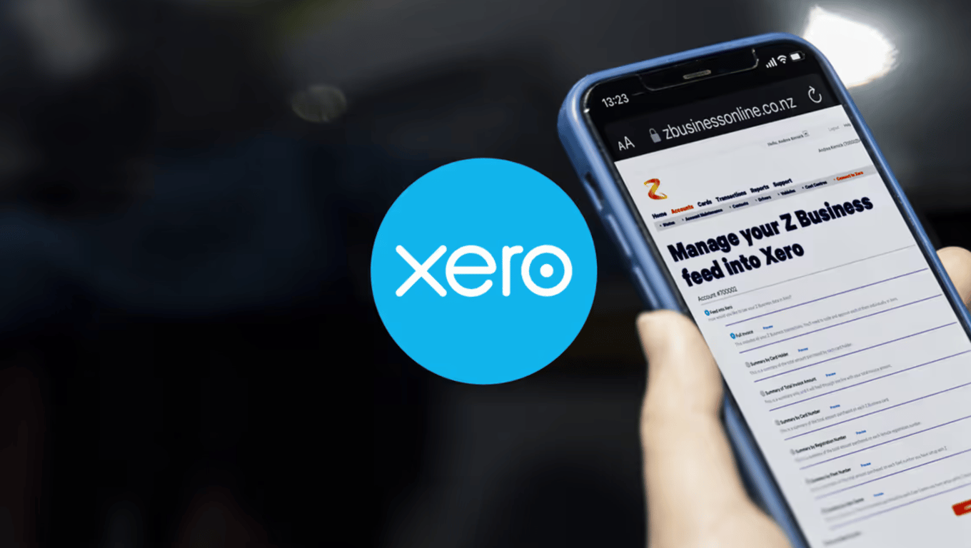 Z Business account data feeding into Xero